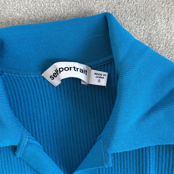 Self Portrait blue polo knit dress, size S - Picture 3 of 7